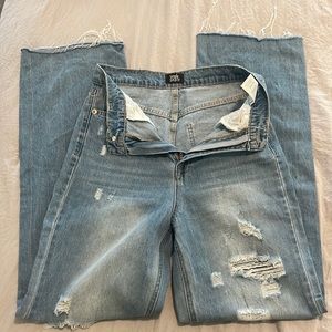 Simple Society wide leg distressed jeans